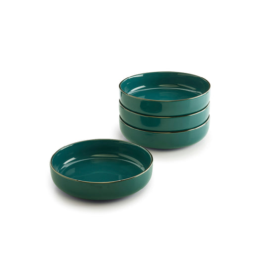 Set of 4 bowls embossed - Dark green