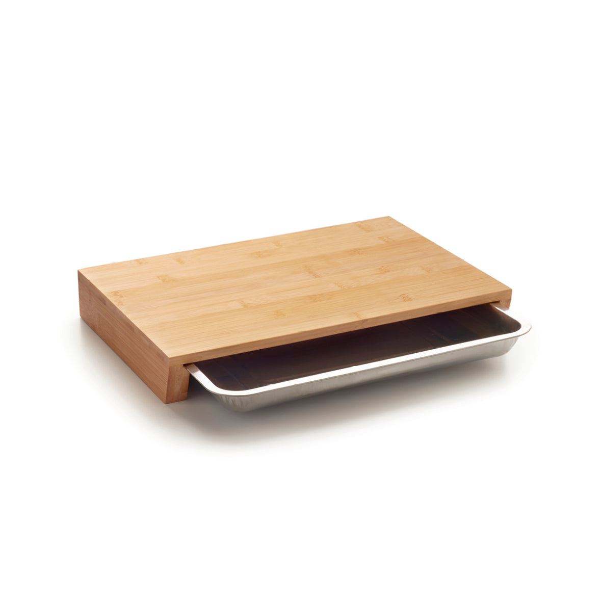 Cutting block + stainless steel insert tray - Bamboo