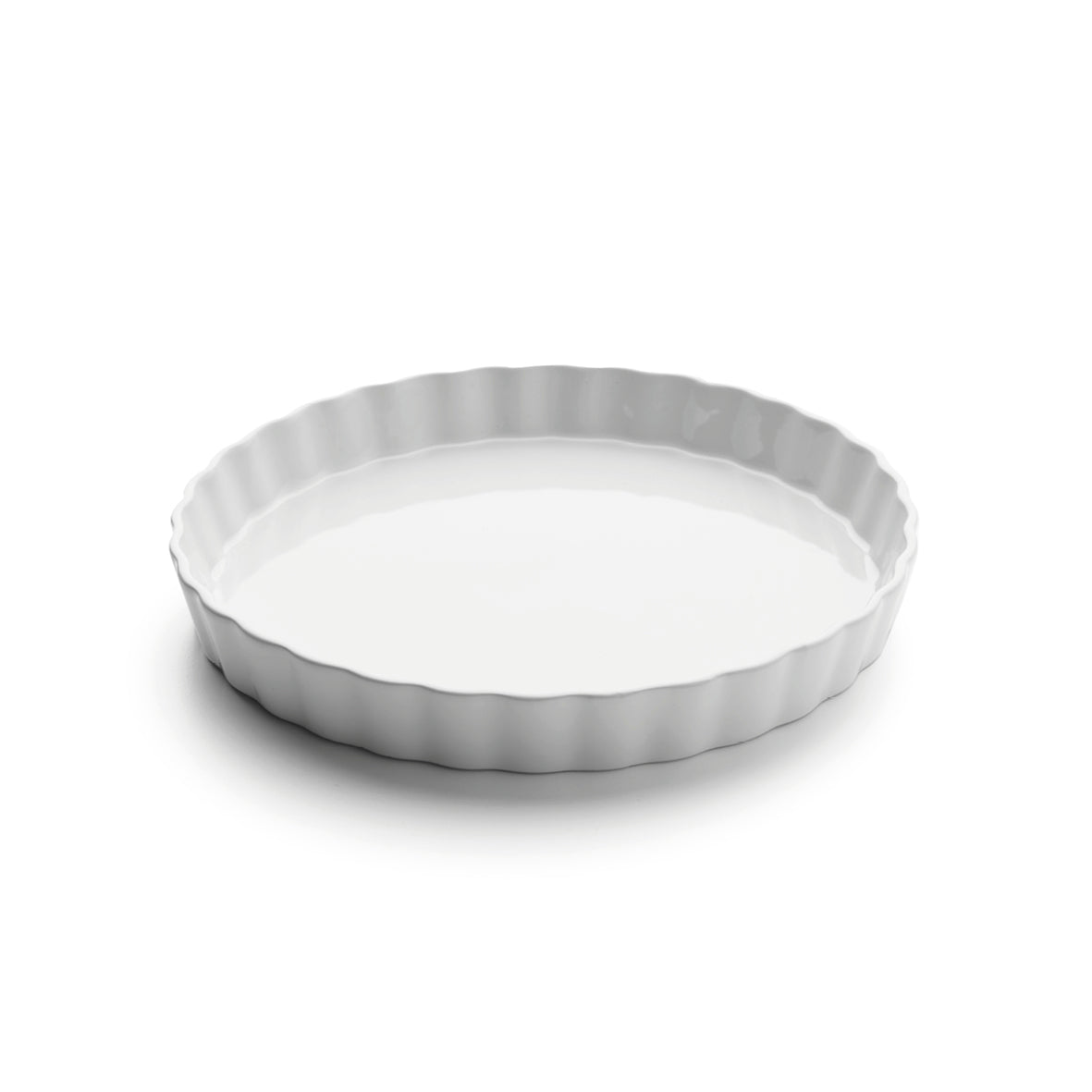 Plat à tarte rond en céramique - blanc