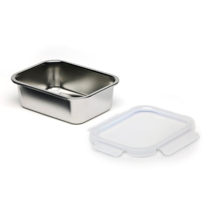 Set de 3 boîtes de conservation en acier inoxydable avec couvercles 