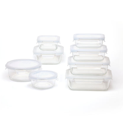 Set de 8 boîtes alimentaires en verre avec couvercles hermétiques