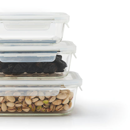 Set de 8 boîtes alimentaires en verre avec couvercles hermétiques