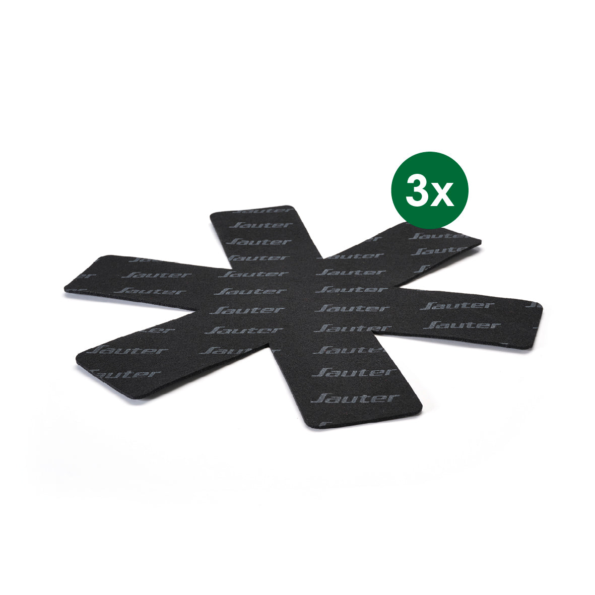 Set of 3 non-stick frypans with removable handle and 3 pan protectors - Silver