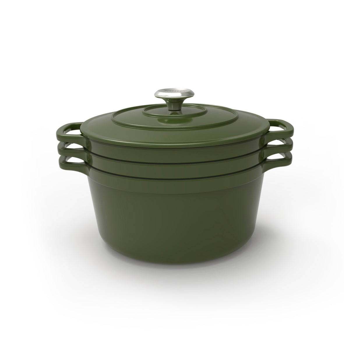 Stackable cast iron set 4 pieces green