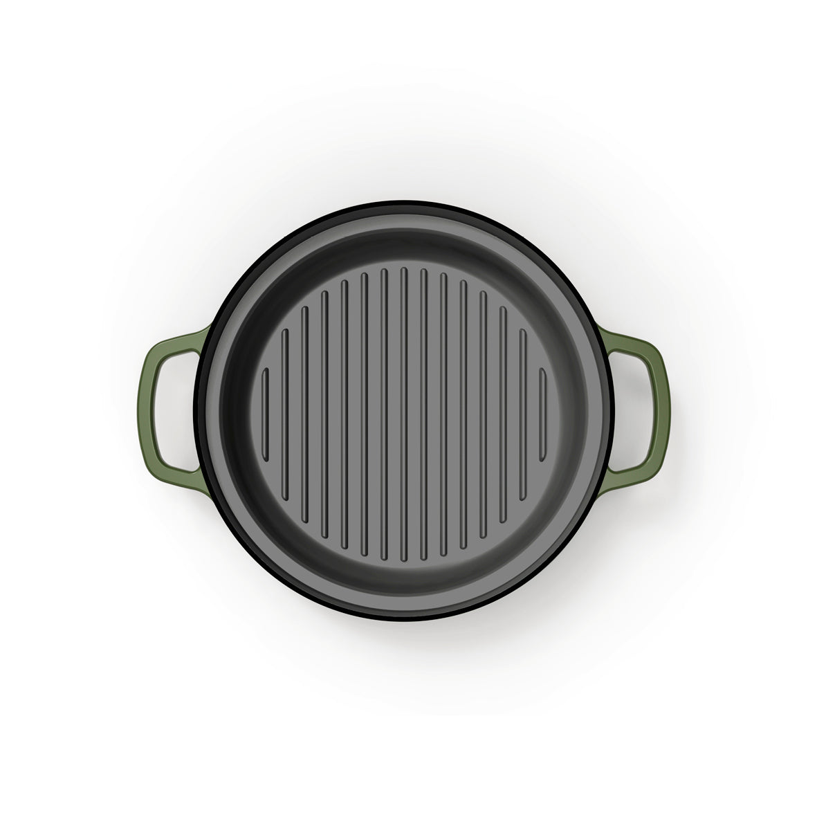 Stackable cast iron set 4 pieces green