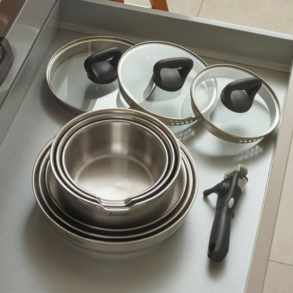 Frypan Amo ceramic stainless steel - Silver