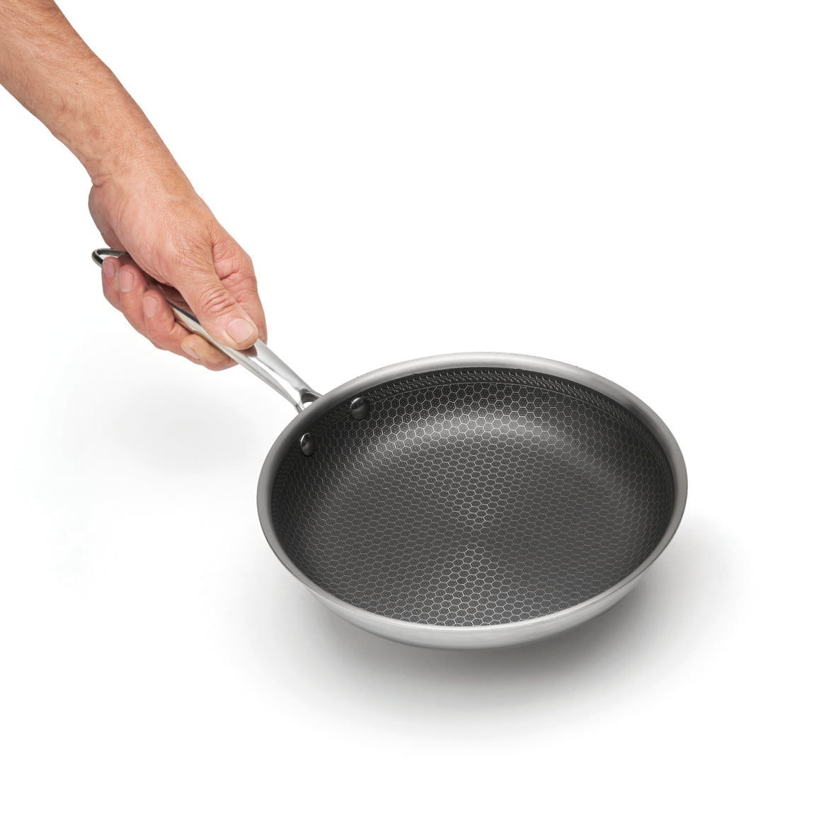 Set of 2 triply frypans with non-stick honeycomb coating - Multinox pro ceramic - Silver - 24 + 28 cm
