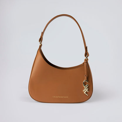 Leather shoulder bag Ambroise Cognac
