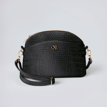 Croco leather crossbody bag Malesherbes Black