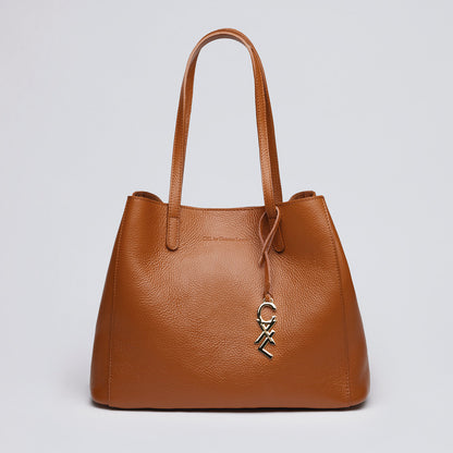 Leather handbag - Alesia Cognac