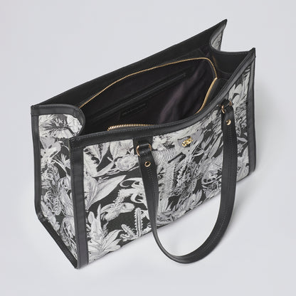 Handbag in jacquard Zanzibar - Apolline Black
