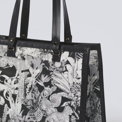 Handbag in jacquard Zanzibar - Apolline Black