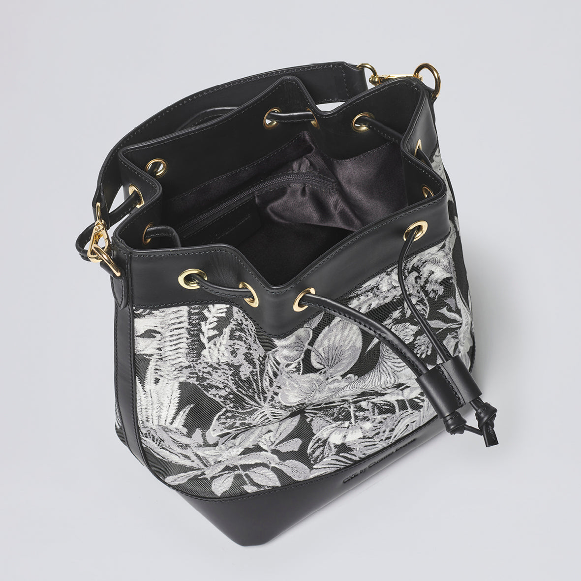 Bucket bag in jacquard Zanzibar - Aliénor Black