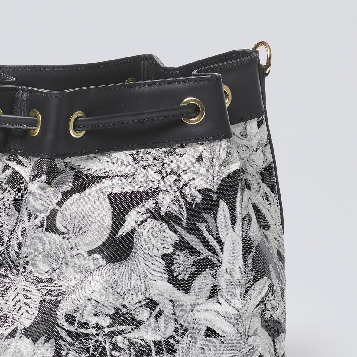 Bucket bag in jacquard Zanzibar - Aliénor Black