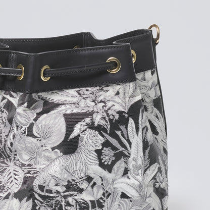 Bucket bag in jacquard Zanzibar - Aliénor Black