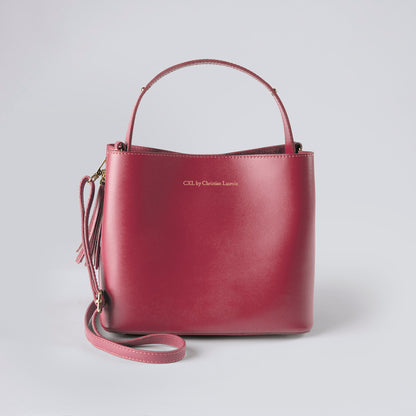 Leather handbag Vaugirard Raspberry