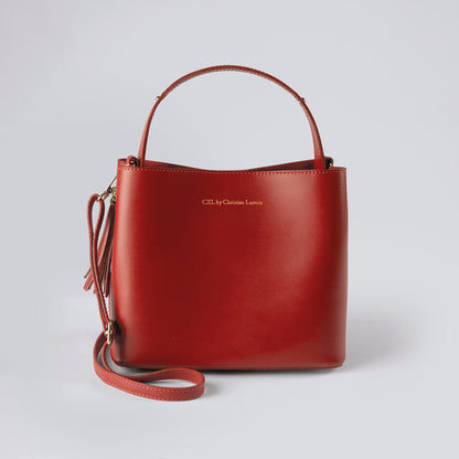 Leather handbag Vaugirard Red