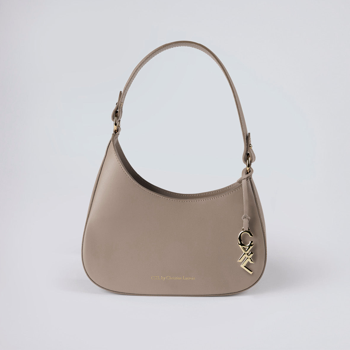 Leather shoulder bag Ambroise Nude