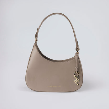 Leather shoulder bag Ambroise Nude