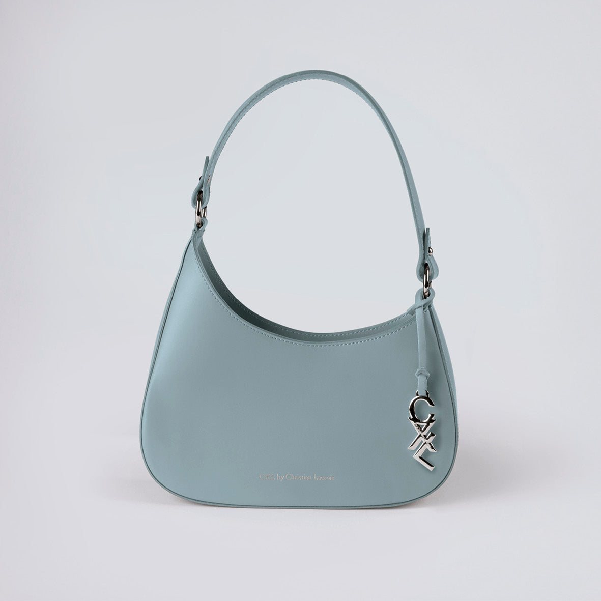 Leather shoulder bag Ambroise Light blue