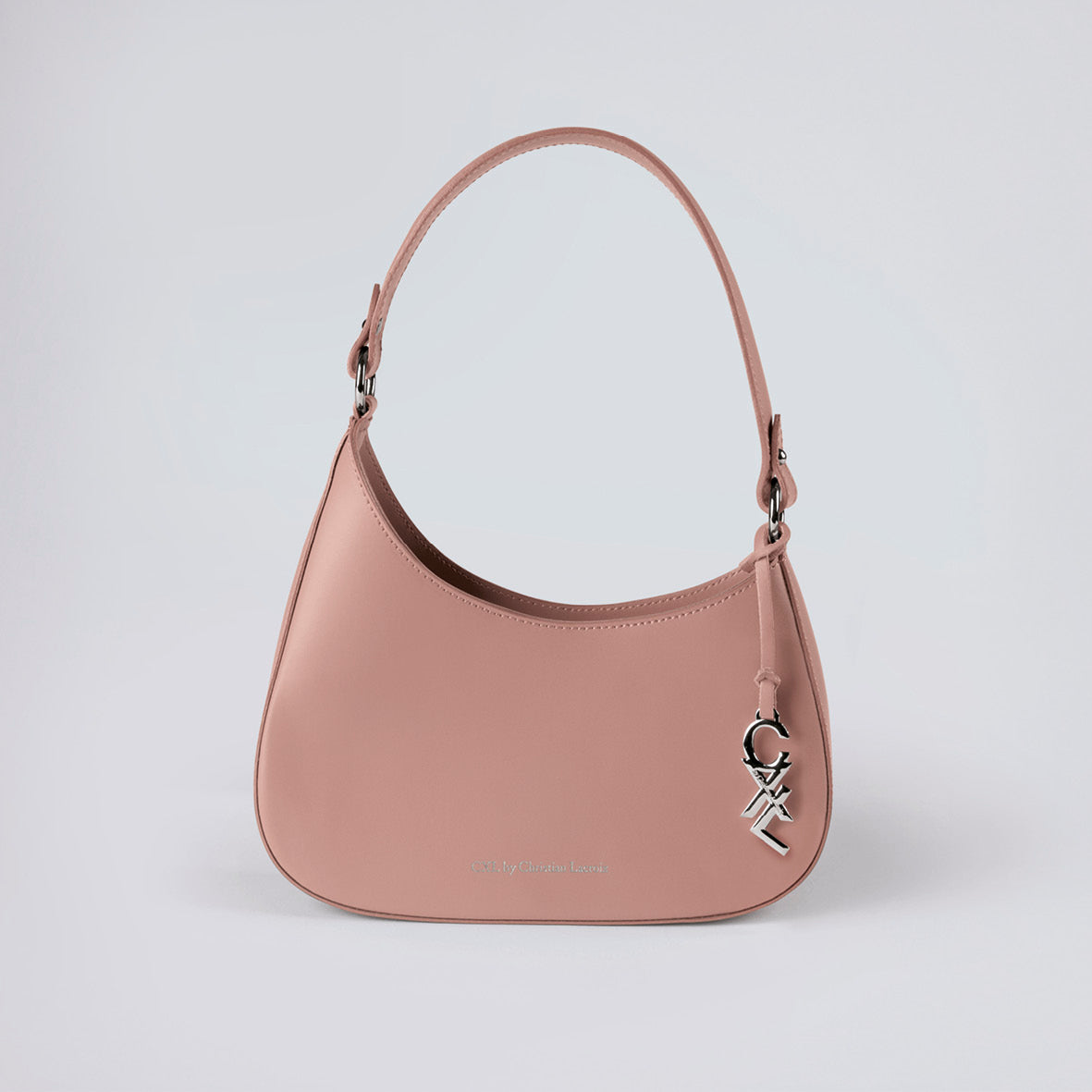 Leather shoulder bag Ambroise Light pink