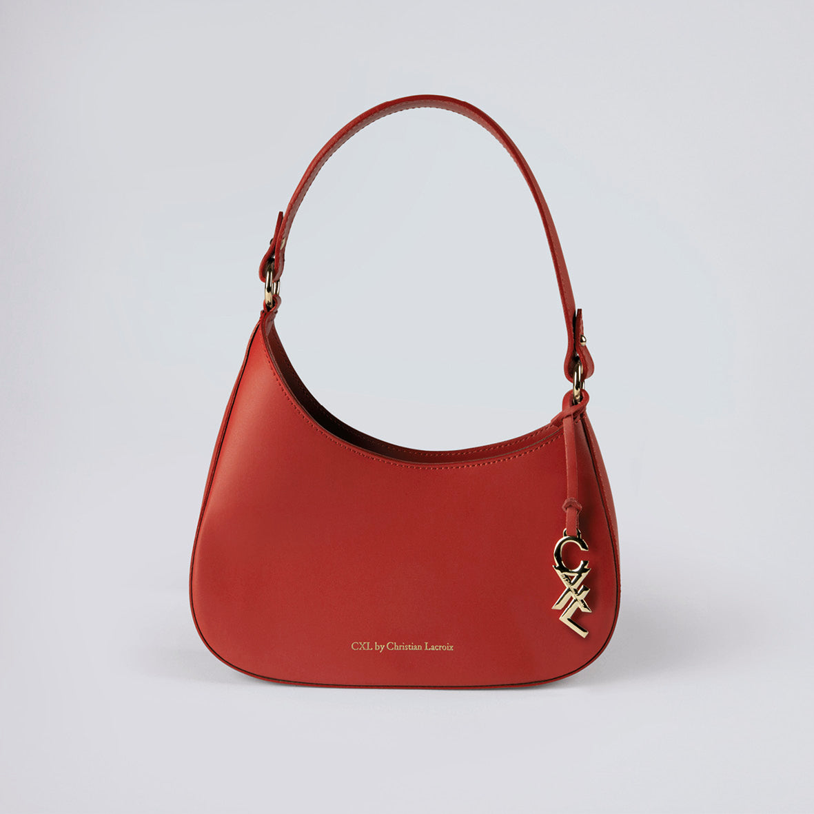 Leather shoulder bag Ambroise Red