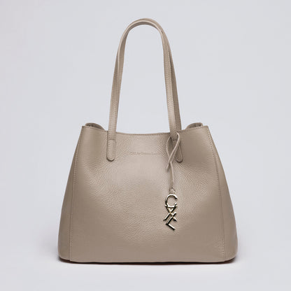 Leather handbag - Alesia Nude