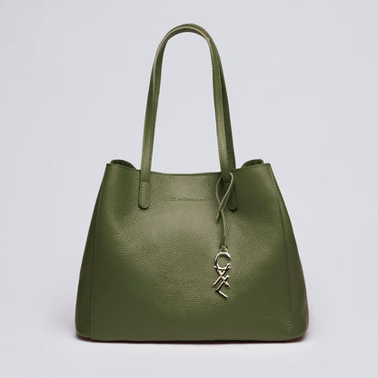 Leather handbag - Alesia Khaki