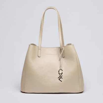Leather handbag - Alesia Beige