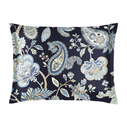 Pillowcase(s) cotton satin - Nuit indienne Dark blue 2 x (50 x 70 cm)