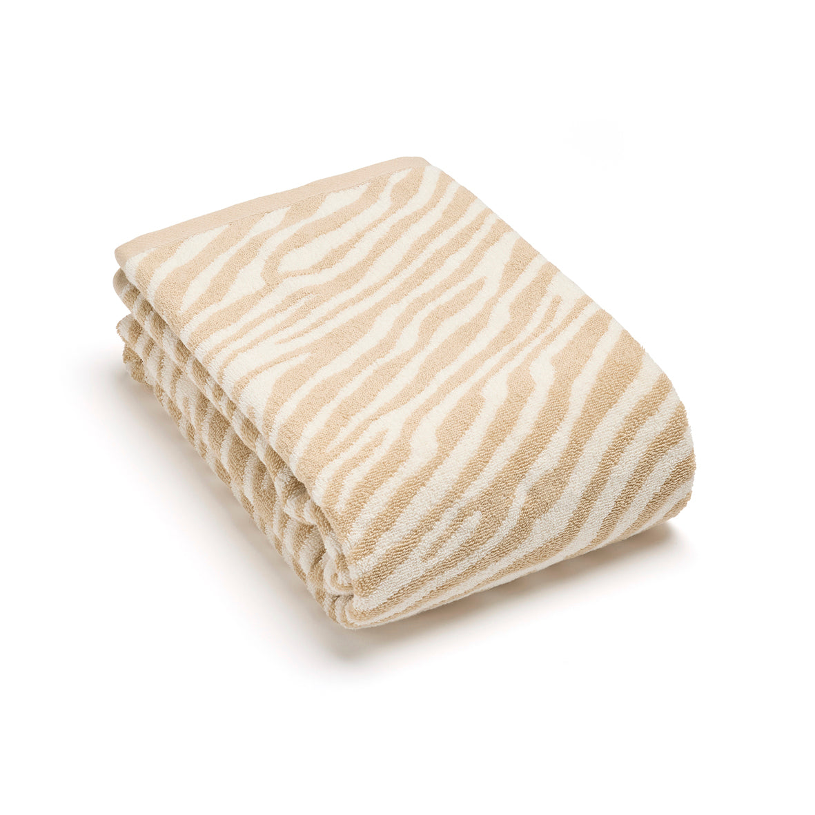 Maxi bath towel Motif zèbre Taupe - 90 x 180 cm