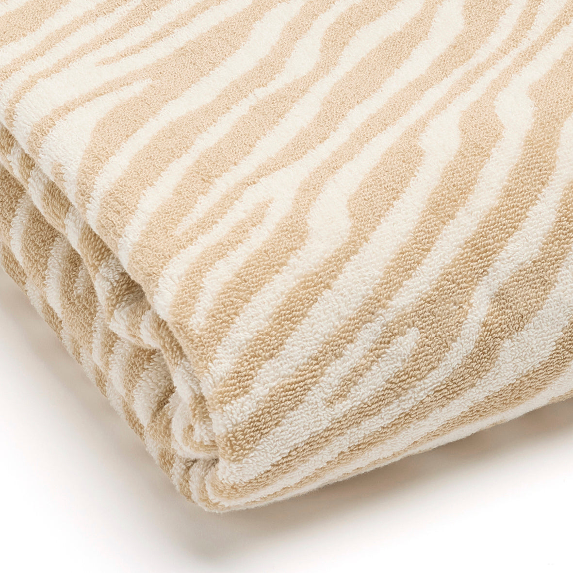Maxi bath towel Motif zèbre Taupe - 90 x 180 cm