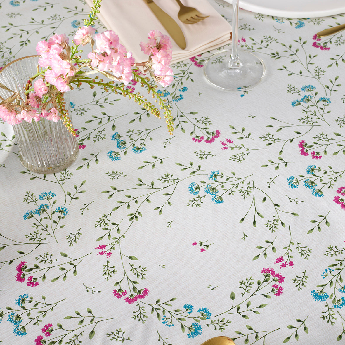 Tablecloth - Pré de fleurs Off-white