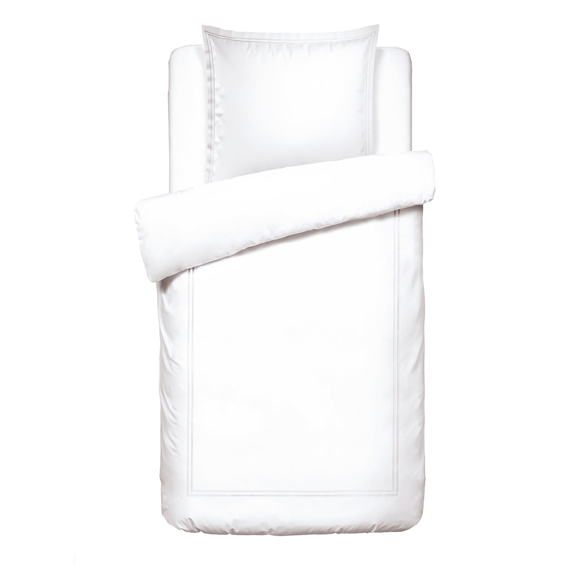 Duvet cover + pillowcase(s) cotton satin - Bastia White / White