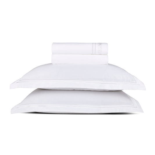 Ensemble de draps satin de coton - Bastia Blanc / Blanc