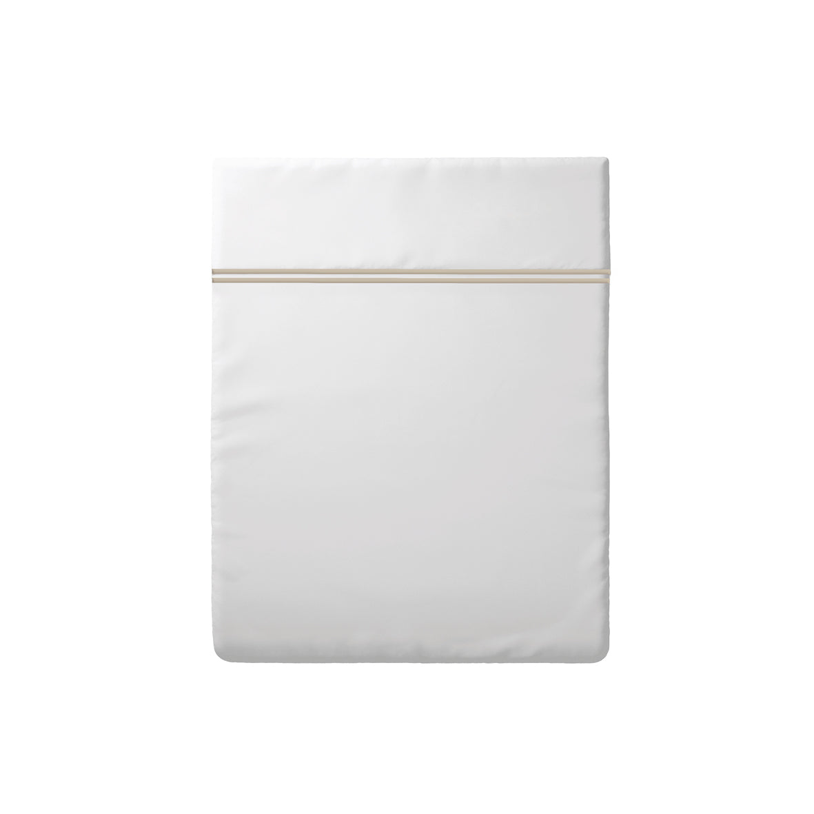 Flat sheet cotton satin - Bastia Taupe / White