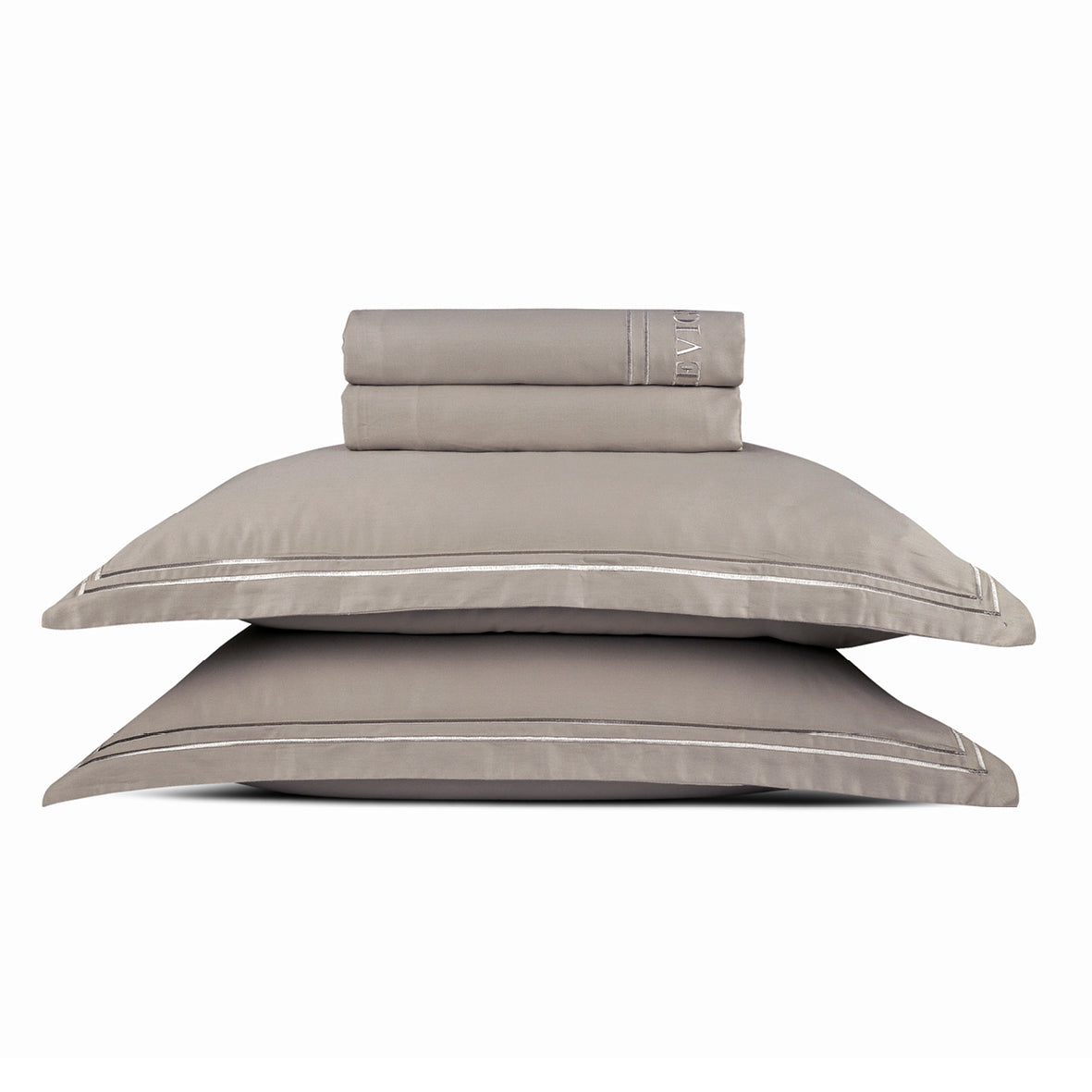 Sheet set cotton satin - Bastia Taupe / Taupe