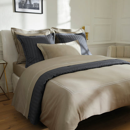 Sheet set cotton satin - Bastia Taupe / Taupe