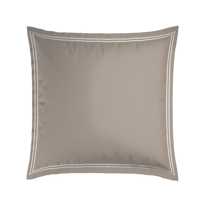 Pillowcase(s) cotton satin - Bastia White / Taupe