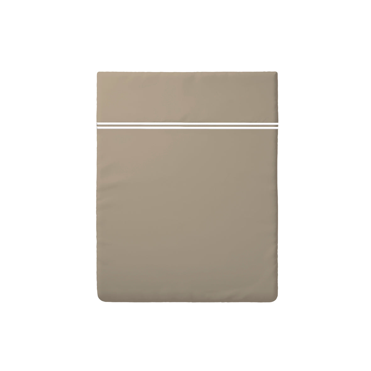 Flat sheet cotton satin - Bastia White / Taupe