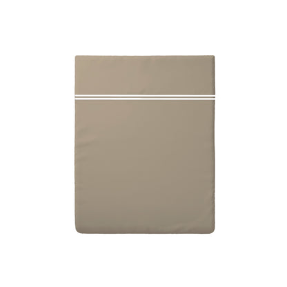 Flat sheet cotton satin - Bastia White / Taupe