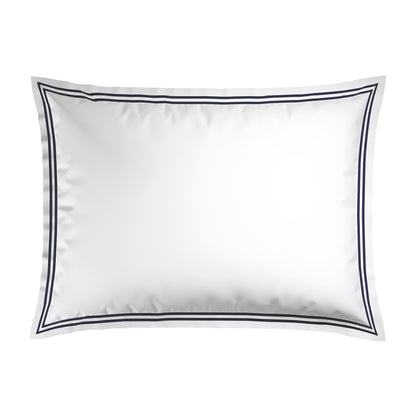 Pillowcase(s) cotton satin - Bastia Dark blue / White