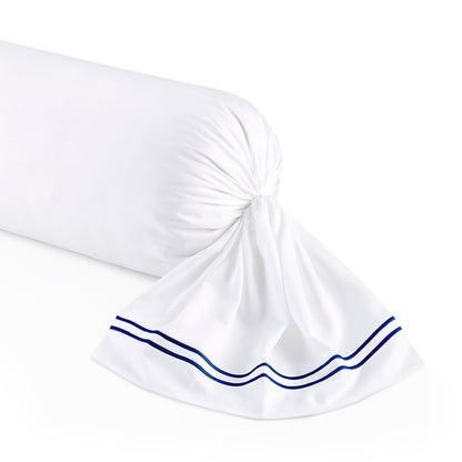 Pillowcase(s) cotton satin - Bastia Dark blue / White