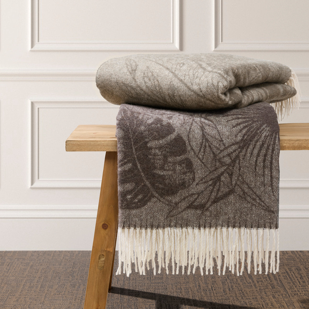 Plaid tissé Araçari Taupe - 130 x 180 cm