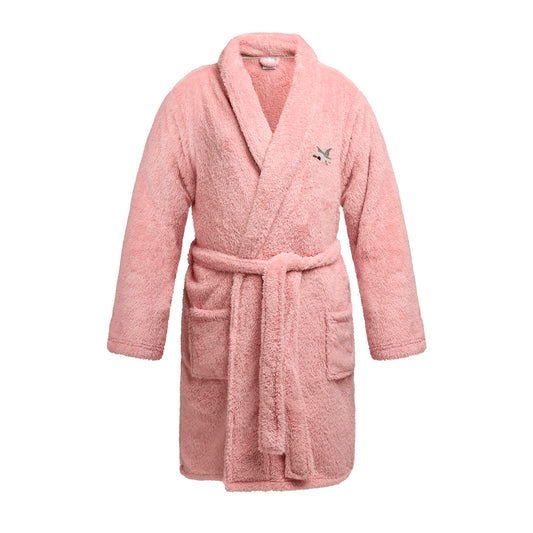 Robe de chambre en fleece extra chaud : Rose clair