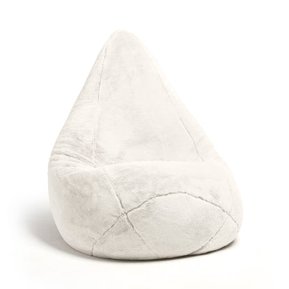 Housse de pouf sans rembourrage - douc en fausse fourrure - Blanc - 130 x 80 cm
