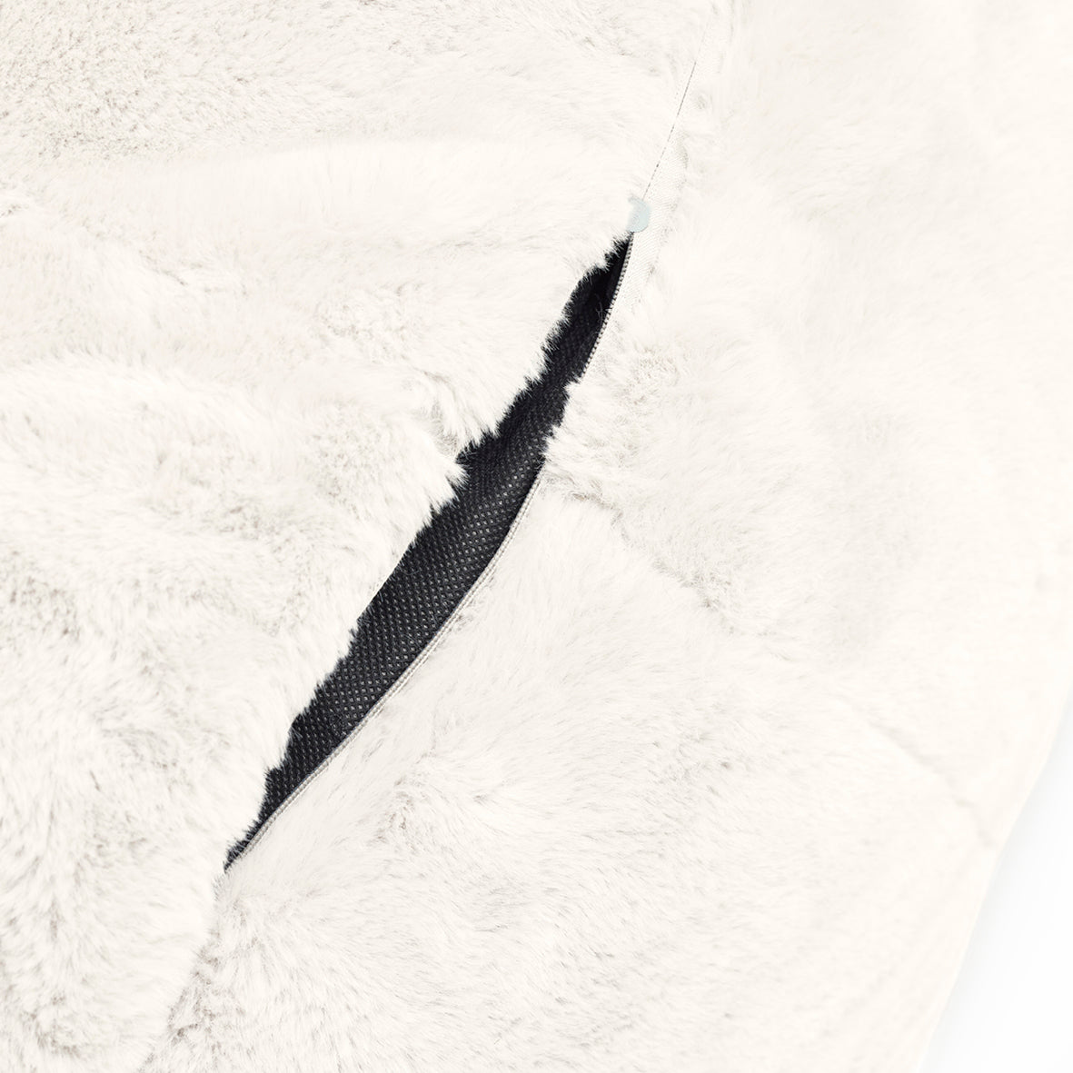 Housse de pouf sans rembourrage - douc en fausse fourrure - Blanc - 130 x 80 cm