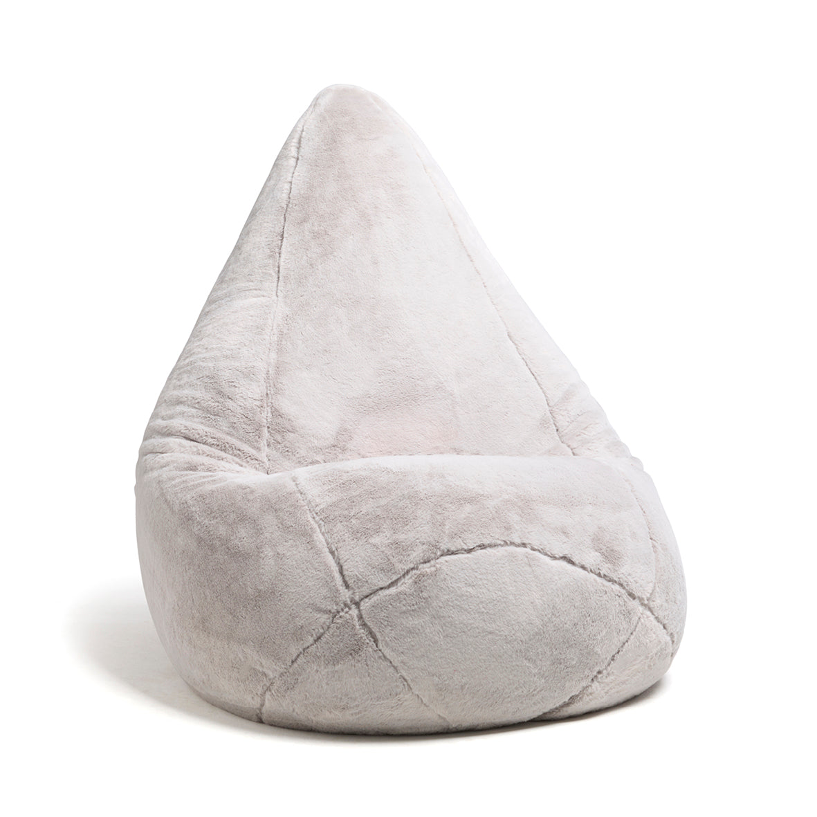 Housse de pouf sans rembourrage - douc en fausse fourrure - Gris - 130 x 80 cm