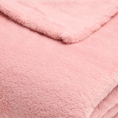 Plaid en polaire  Rose clair - 180 x 220 cm