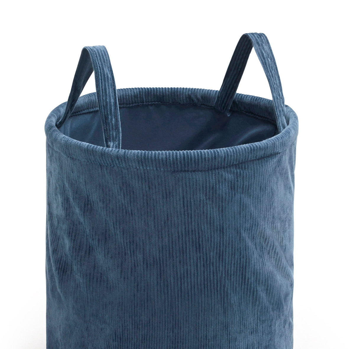 Panier à linge velours côtelé - Bleu